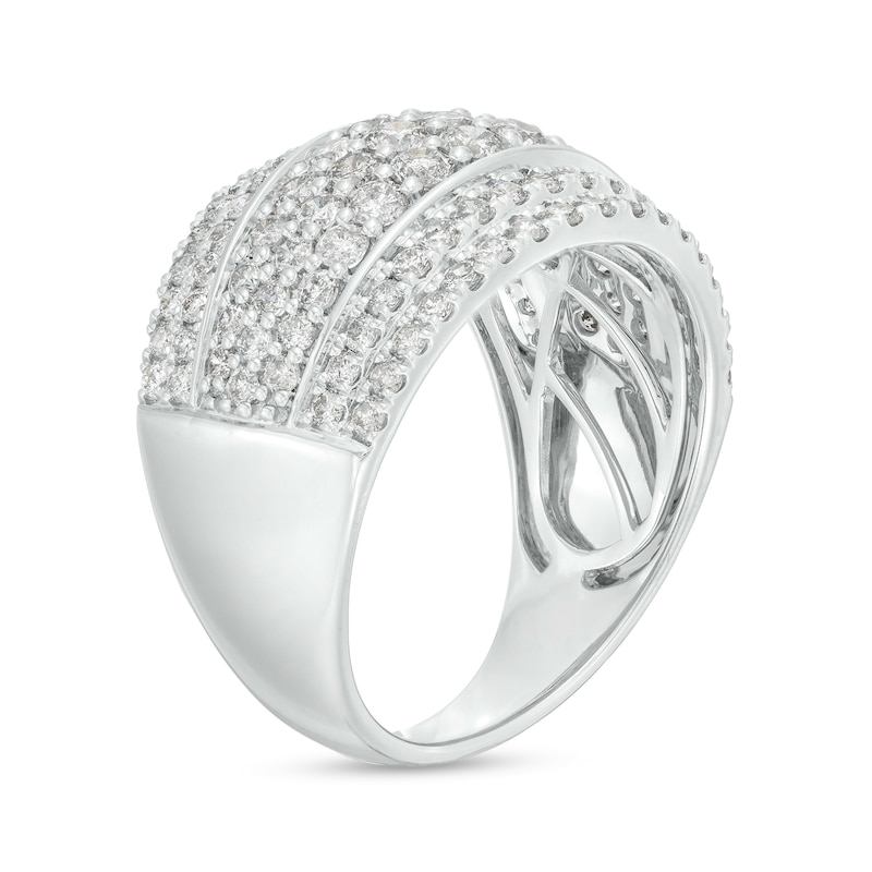 Main Image 3 of 2 CT. T.W. Diamond Multi-Row Dome Anniversary Band in 10K White Gold