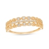 Thumbnail Image 0 of 1/15 CT. T.W. Diamond Scallop Edge Triple Row Stackable Vintage-Style Anniversary Band in 10K Gold