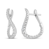 Thumbnail Image 1 of 3/8 CT. T.W. Diamond Figure Eight Front/Back Earrings in 14K White Gold
