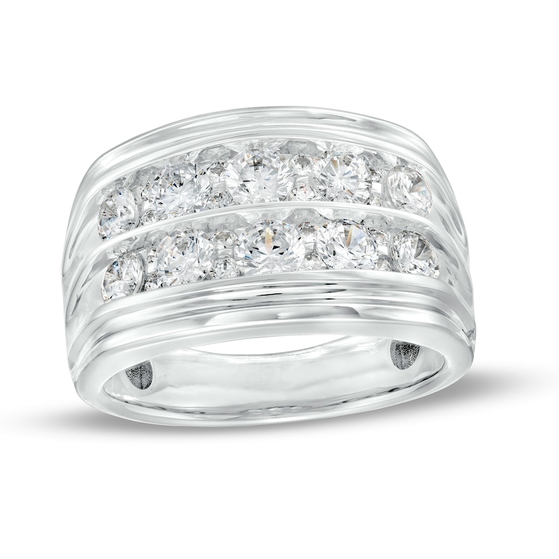 Main Image 1 of 2 CT. T.W. Diamond Double Row Alternating Anniversary Band in 10K White Gold