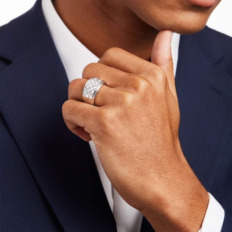 Main Image 2 of 2 CT. T.W. Diamond Double Row Alternating Anniversary Band in 10K White Gold