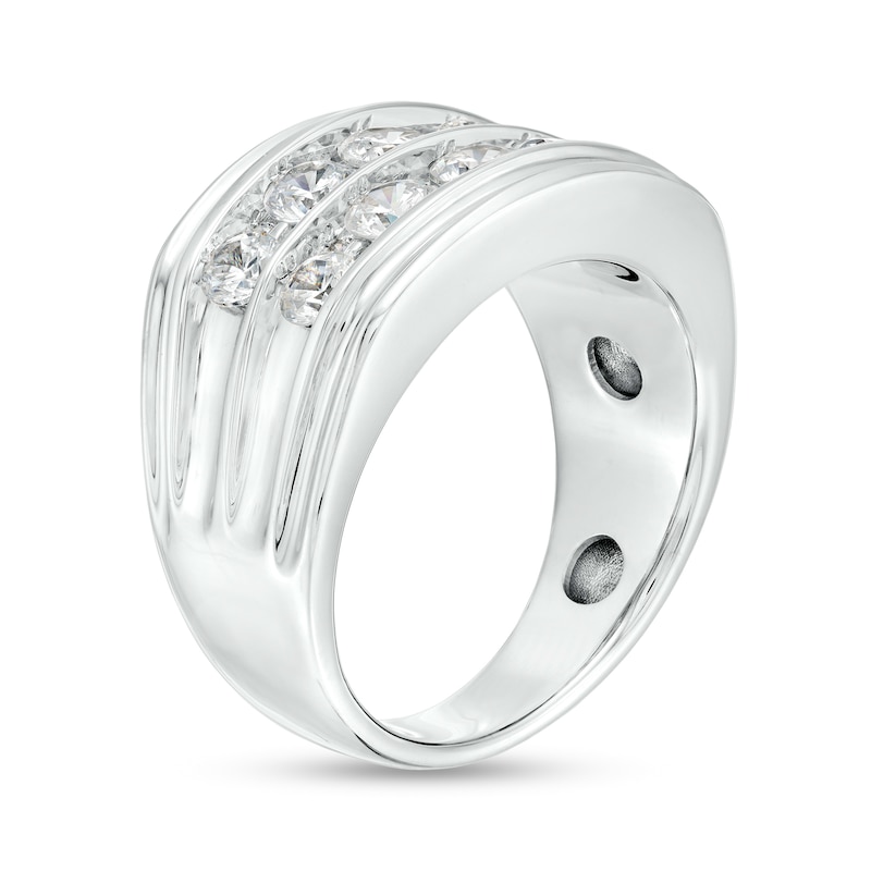 Main Image 3 of 2 CT. T.W. Diamond Double Row Alternating Anniversary Band in 10K White Gold