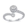 Thumbnail Image 1 of 1/2 CT. T.W. Diamond Frame Open Bypass Ring in 14K White Gold