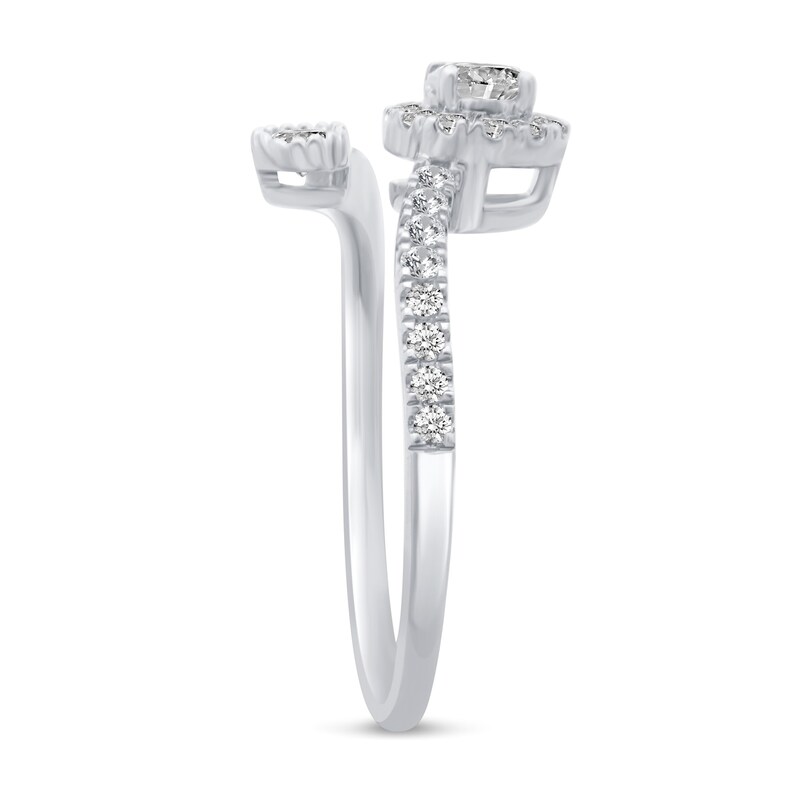 Main Image 2 of 1/2 CT. T.W. Diamond Frame Open Bypass Ring in 14K White Gold