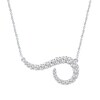 Thumbnail Image 1 of 1/2 CT. T.W. Diamond Graduated Sideways Curve Necklace in 14K White Gold
