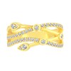 Thumbnail Image 2 of 1/2 CT. T.W. Diamond Orbit-Style Multi-Row Crossover Ring in 14K Gold