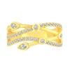 Thumbnail Image 1 of 1/2 CT. T.W. Diamond Orbit-Style Multi-Row Crossover Ring in 14K Gold