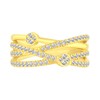 Thumbnail Image 2 of 1/2 CT. T.W. Multi-Diamond Crossover Ring in 14K Gold