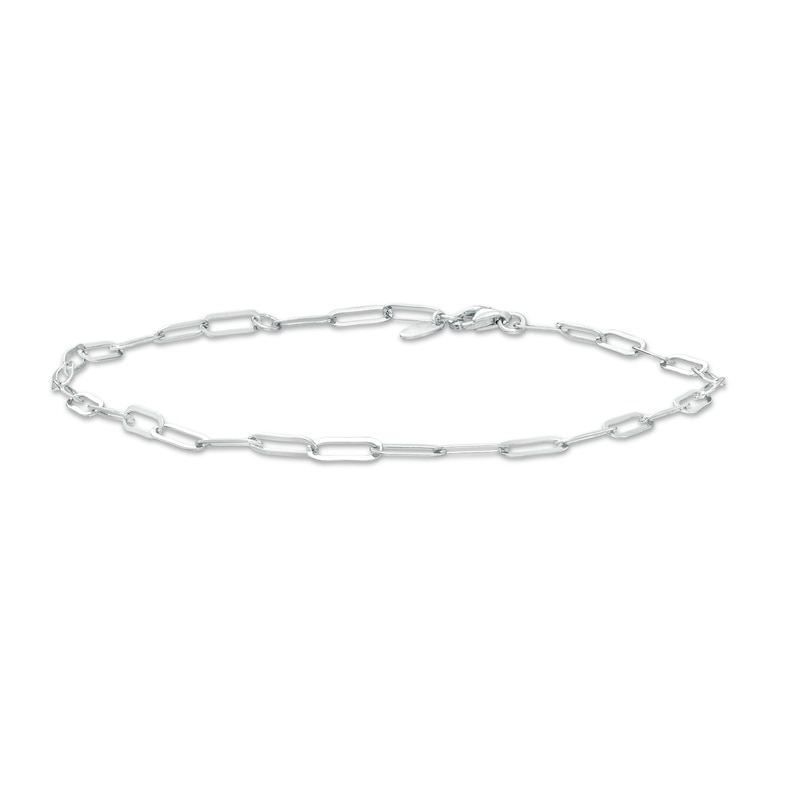 Main Image 1 of Paper Clip Link Anklet in Sterling Silver - 10"