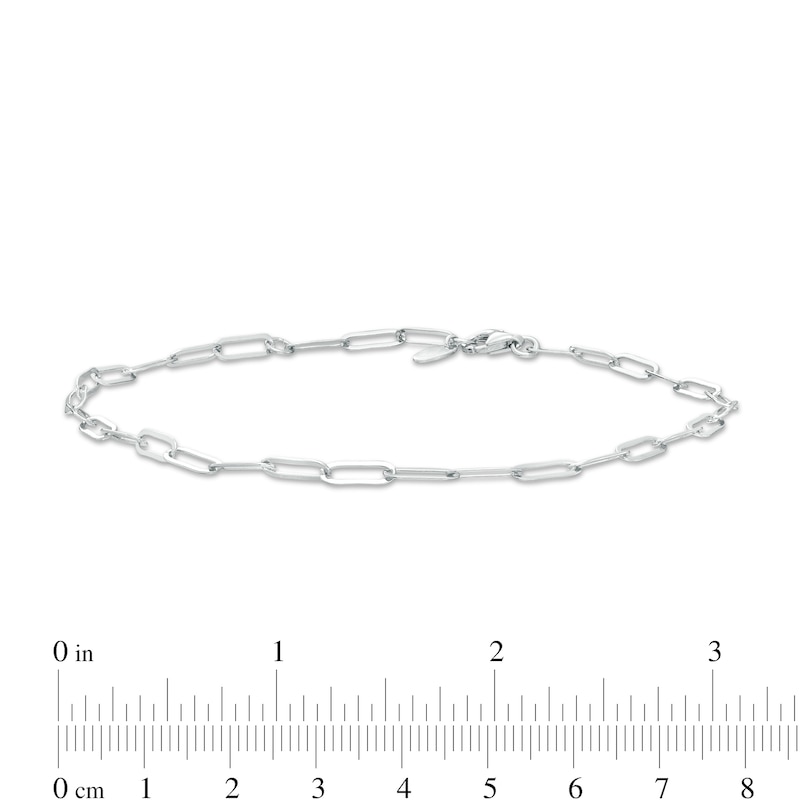 Main Image 2 of Paper Clip Link Anklet in Sterling Silver - 10"