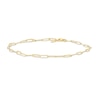 Thumbnail Image 0 of Paper Clip Link Anklet in Sterling Silver with 18K Gold Plate - 10"