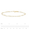 Thumbnail Image 1 of Paper Clip Link Anklet in Sterling Silver with 18K Gold Plate - 10"