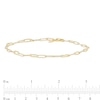 Thumbnail Image 2 of Paper Clip Link Anklet in Sterling Silver with 18K Gold Plate - 10"