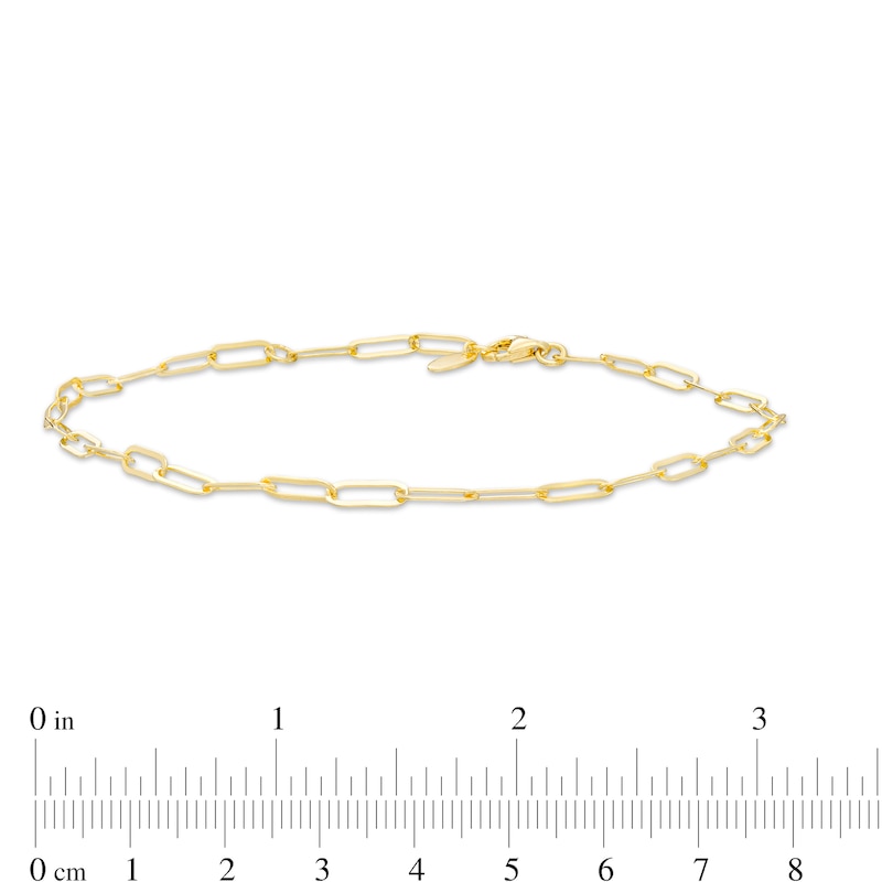 Main Image 2 of Paper Clip Link Anklet in Sterling Silver with 18K Gold Plate - 10"