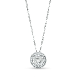 Diamond Accent Beaded Frame Pendant in Sterling Silver