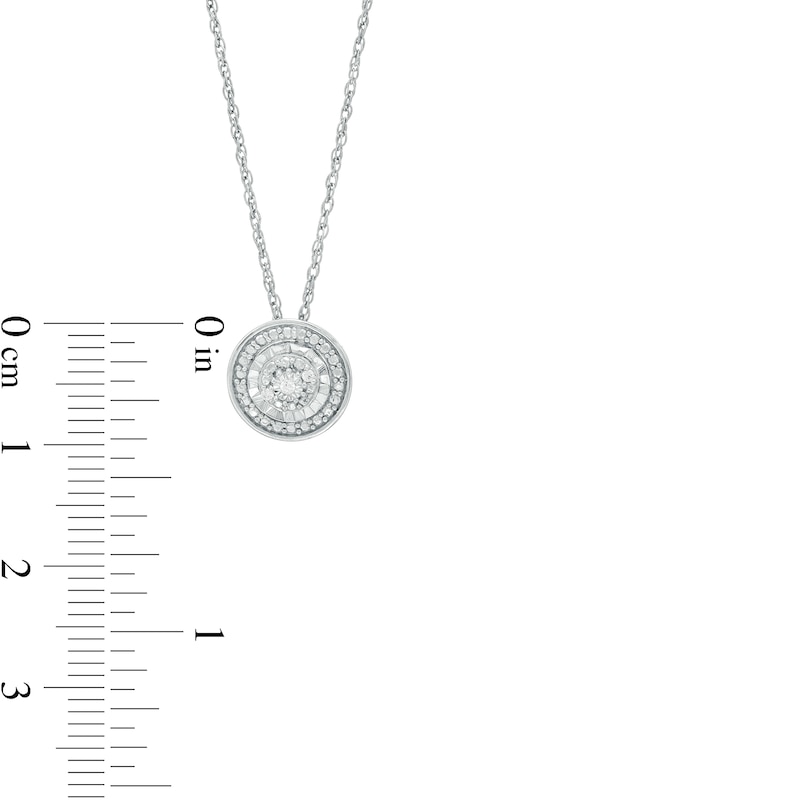 Main Image 3 of Diamond Accent Beaded Frame Pendant in Sterling Silver