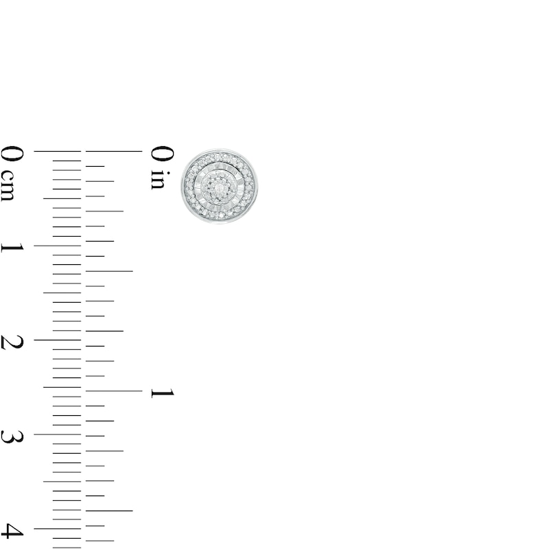 Main Image 3 of Diamond Accent Beaded Frame Stud Earrings in Sterling Silver