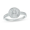 Thumbnail Image 1 of Diamond Accent Beaded Frame Ring in Sterling Silver