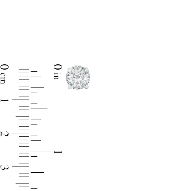 Main Image 3 of 3 CT. T.W. Certified Lab-Grown Diamond Solitaire Hidden Frame Stud Earrings in 10K White Gold (I/I1)