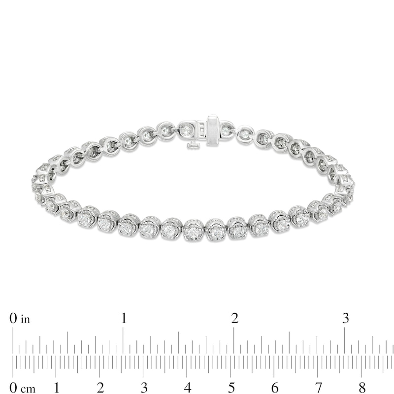 Main Image 4 of 4 CT. T.W. Certified Lab-Grown Diamond Tennis Bracelet in 10K White Gold (I/I1) – 7.25"