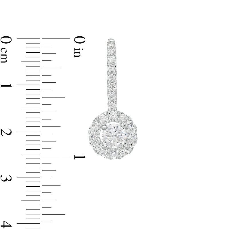 Main Image 3 of 2 CT. T.W. Diamond Frame Drop Earrings in 10K White Gold