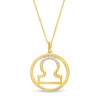Thumbnail Image 1 of 1/20 CT. T.W. Diamond Libra Zodiac Sign Open Circle Pendant in Sterling Silver with 14K Gold Plate