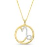 Thumbnail Image 1 of 1/10 CT. T.W. Diamond Capricorn Zodiac Sign Open Circle Pendant in Sterling Silver with 14K Gold Plate