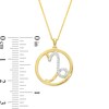 Thumbnail Image 3 of 1/10 CT. T.W. Diamond Capricorn Zodiac Sign Open Circle Pendant in Sterling Silver with 14K Gold Plate