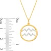 Thumbnail Image 3 of 1/8 CT. T.W. Diamond Aquarius Zodiac Sign Open Circle Pendant in Sterling Silver with 14K Gold Plate