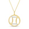 Thumbnail Image 1 of 1/15 CT. T.W. Diamond Gemini Zodiac Sign Open Circle Pendant in Sterling Silver with 14K Gold Plate