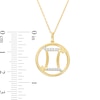 Thumbnail Image 3 of 1/15 CT. T.W. Diamond Gemini Zodiac Sign Open Circle Pendant in Sterling Silver with 14K Gold Plate