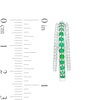 Thumbnail Image 3 of Lab-Created Emerald and Diamond Accent Triple Row Hoop Earrings in Sterling Silver