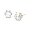 Thumbnail Image 1 of 6.5mm White Lab-Created Sapphire Solitaire Stud Earrings in 10K Gold