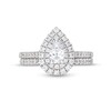 Thumbnail Image 3 of 1 CT. T.W. Pear-Shaped Diamond Frame Bridal Set in 14K White Gold (I/I1)