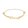 Thumbnail Image 1 of "blessed" Script Bolo Bracelet in 10K Gold – 9"