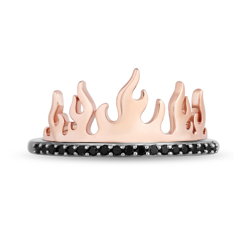 Main Image 4 of Enchanted Disney Villains Maleficent 1/6 CT. T.W. Black Diamond Flame Ring in Sterling Silver and 10K Rose Gold