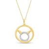 Thumbnail Image 1 of 1/6 CT. T.W. Diamond Taurus Zodiac Sign Open Circle Pendant in Sterling Silver with 14K Gold Plate