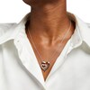 Thumbnail Image 2 of 3.0mm Tanzanite and Diamond Accent Double Heart Pendant in Sterling Silver