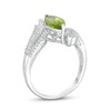 Thumbnail Image 3 of Marquise Peridot and White Lab-Created Sapphire Triple Row Bypass Ring in Sterling Silver