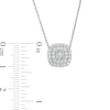 Thumbnail Image 2 of 1 CT. T.W. Diamond Double Cushion-Shaped Frame Pendant and Stud Earrings Set in Sterling Silver - 17"
