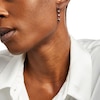 Thumbnail Image 2 of Oval Garnet and Diamond Accent Alternating Drop Earrings in Sterling Silver