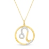 Thumbnail Image 1 of 1/8 CT. T.W. Diamond Leo Zodiac Sign Open Circle Pendant in Sterling Silver with 14K Gold Plate