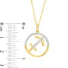 Thumbnail Image 3 of 1/5 CT. T.W. Diamond Sagittarius Zodiac Sign Open Circle Pendant in Sterling Silver with 14K Gold Plate