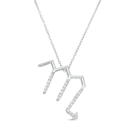 1/8 CT. T.W. Diamond Scorpio Zodiac Sign Outline Pendant in Sterling Silver