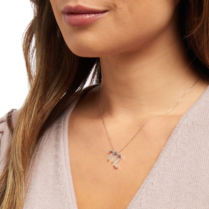 Main Image 2 of 1/8 CT. T.W. Diamond Scorpio Zodiac Sign Outline Pendant in Sterling Silver