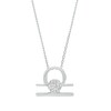 Thumbnail Image 1 of 1/10 CT. T.W. Diamond Libra Zodiac Sign Outline Pendant in Sterling Silver