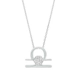 1/10 CT. T.W. Diamond Libra Zodiac Sign Outline Pendant in Sterling Silver