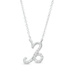 Thumbnail Image 0 of 1/10 CT. T.W. Diamond Capricorn Zodiac Sign Outline Necklace in Sterling Silver
