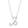 Thumbnail Image 1 of 1/10 CT. T.W. Diamond Capricorn Zodiac Sign Outline Necklace in Sterling Silver