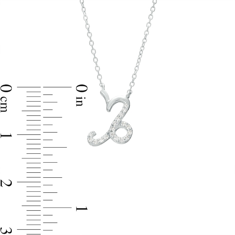 1/10 CT. T.W. Diamond Capricorn Zodiac Sign Outline Necklace in Sterling Silver